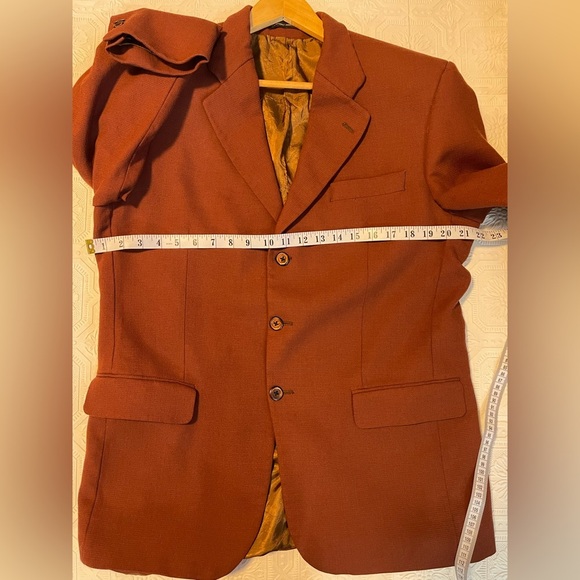 Beaver Brook Blazer Men’s Sz 42R Virgin Wool Career 3-Button Burnt Orange Colour - Picture 9 of 13